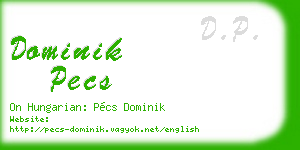 dominik pecs business card