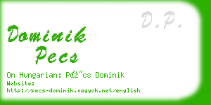 dominik pecs business card